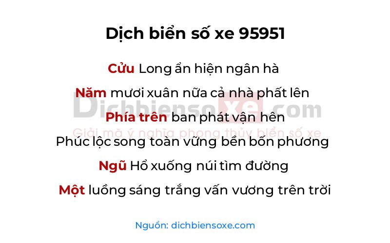 Dịch thơ biển số 95951