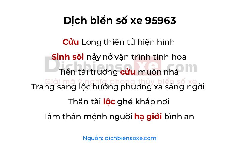 Dịch thơ biển số 95963
