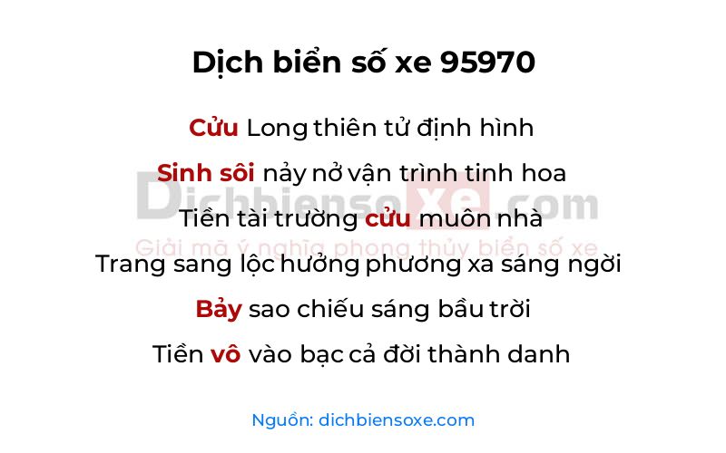 Dịch thơ biển số 95970