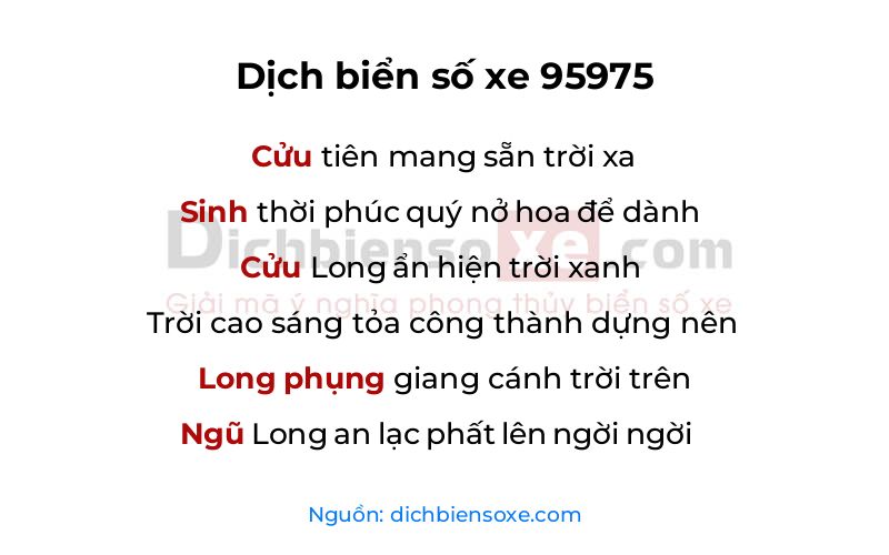 Dịch thơ biển số 95975