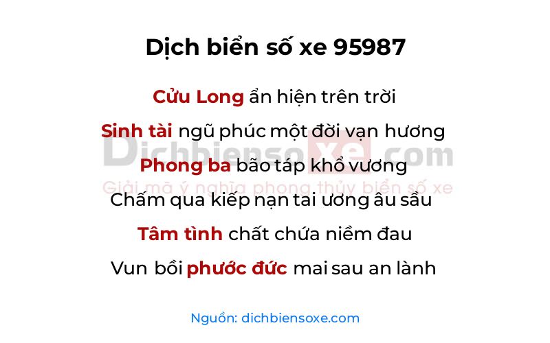 Dịch thơ biển số 95987