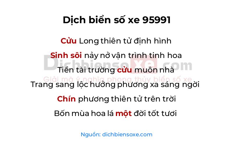 Dịch thơ biển số 95991