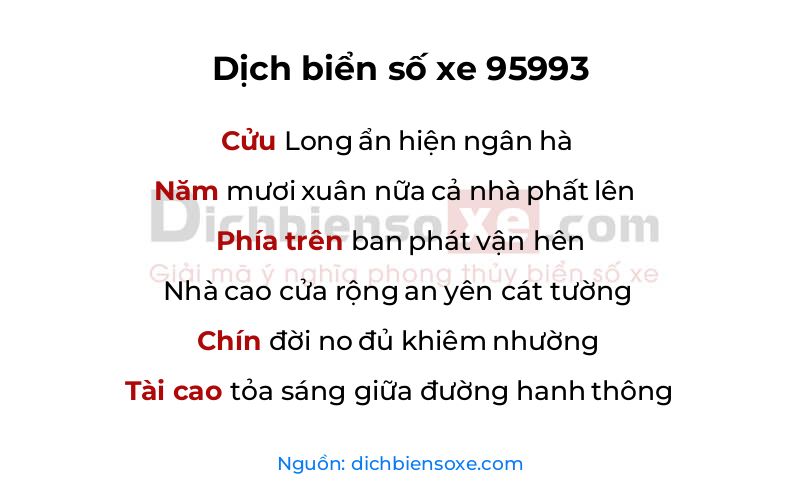 Dịch thơ biển số 95993