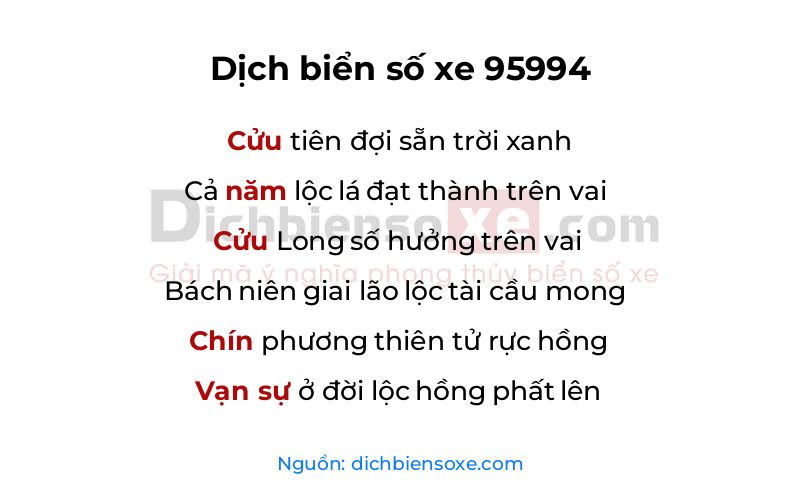 Dịch thơ biển số 95994