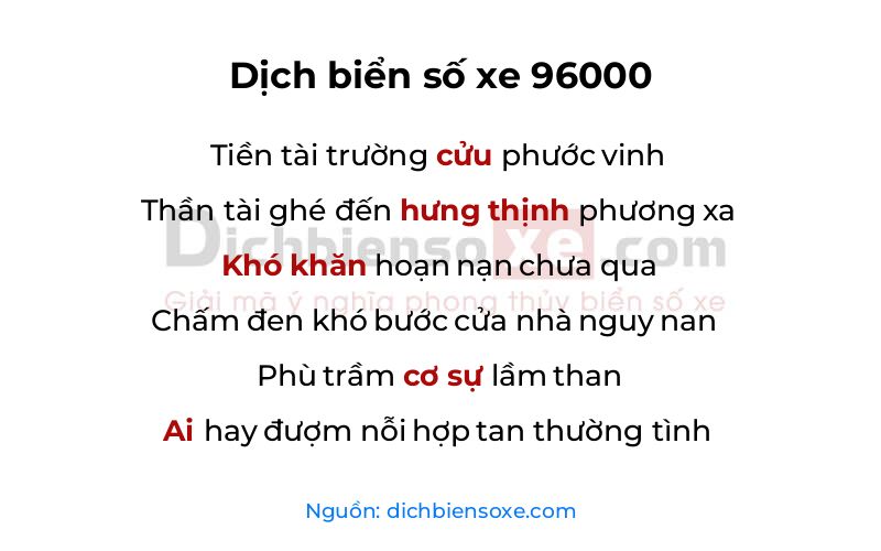 Dịch thơ biển số 96000