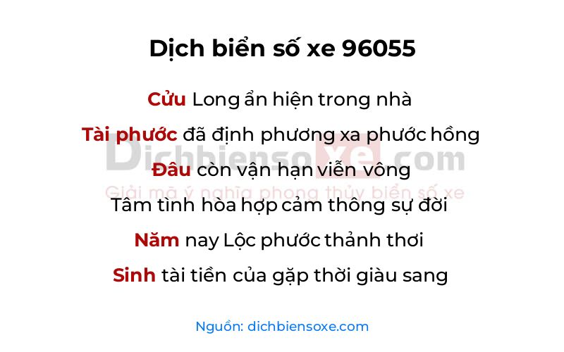 Dịch thơ biển số 96055