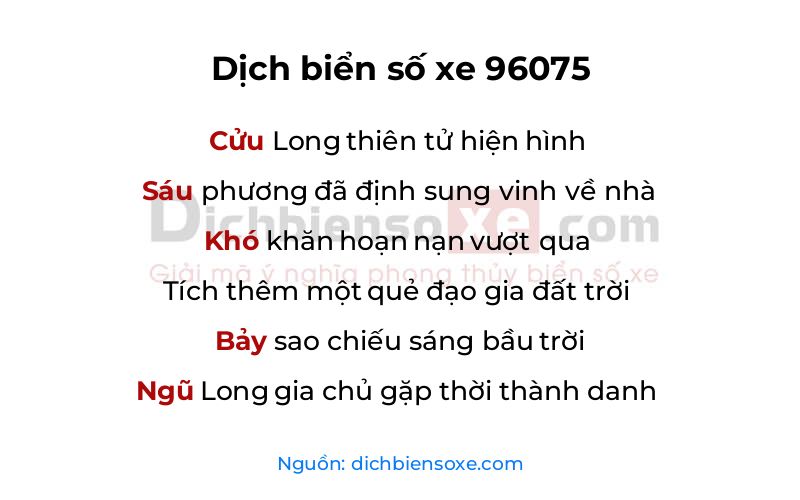 Dịch thơ biển số 96075