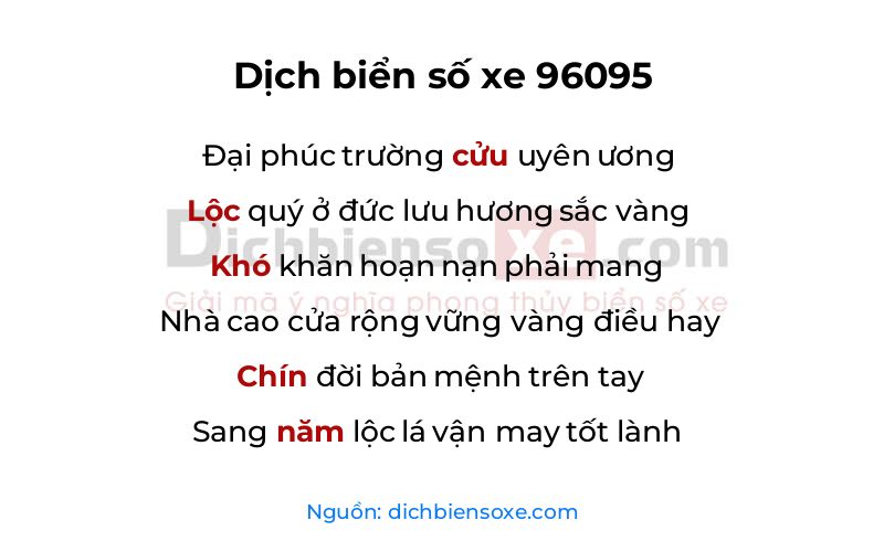Dịch thơ biển số 96095