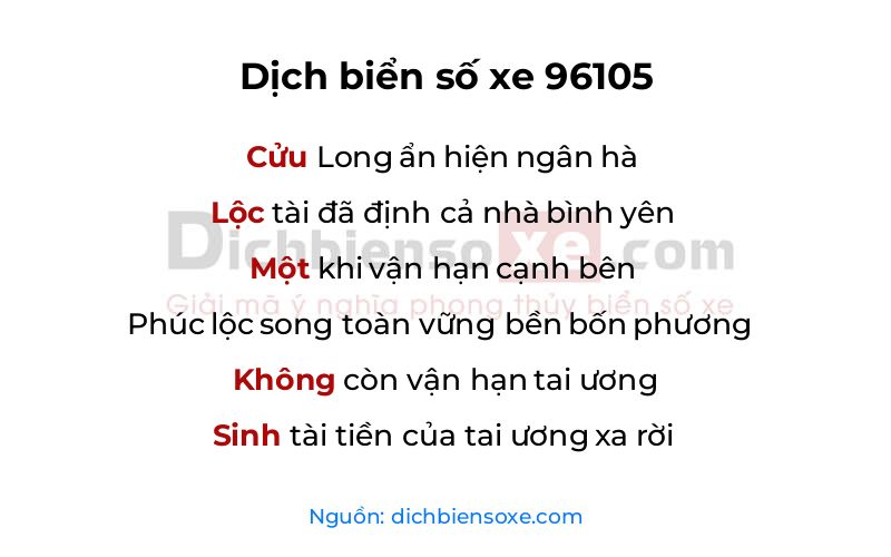 Dịch thơ biển số 96105