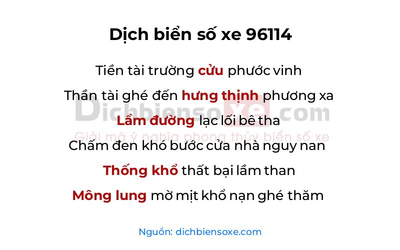 Dịch thơ biển số 96114