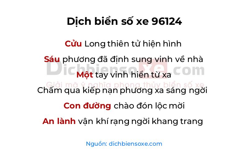 Dịch thơ biển số 96124