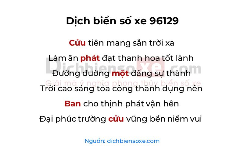 Dịch thơ biển số 96129