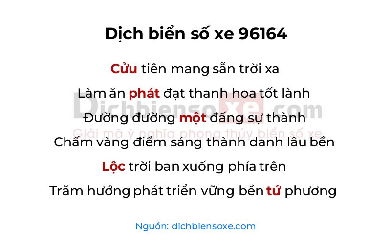 Dịch thơ biển số 96164