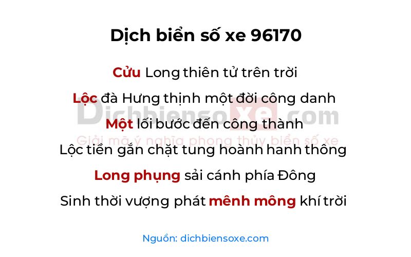 Dịch thơ biển số 96170