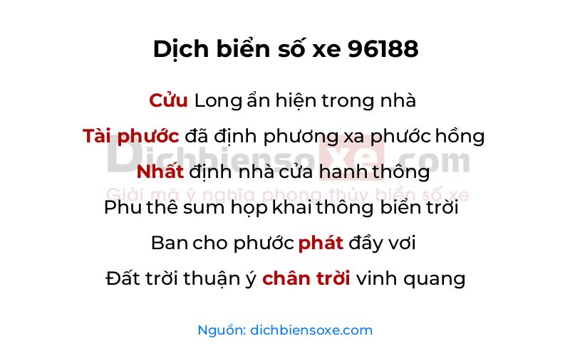 Dịch thơ biển số 96188