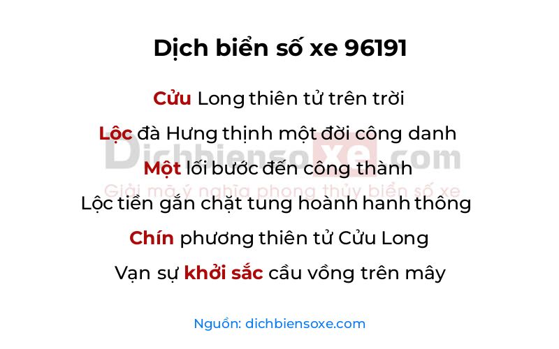 Dịch thơ biển số 96191