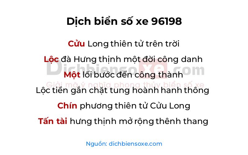 Dịch thơ biển số 96198