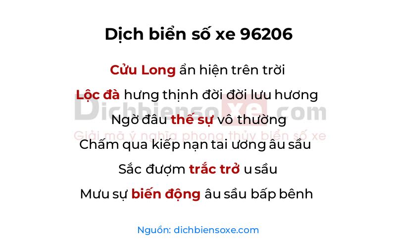 Dịch thơ biển số 96206