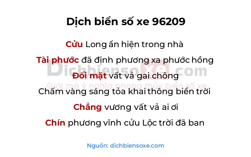 Dịch thơ biển số 96209