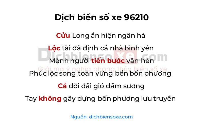 Dịch thơ biển số 96210