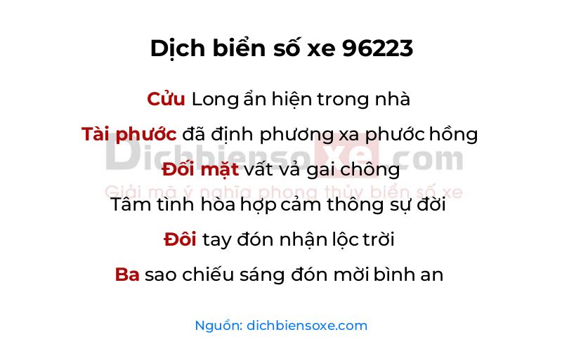 Dịch thơ biển số 96223