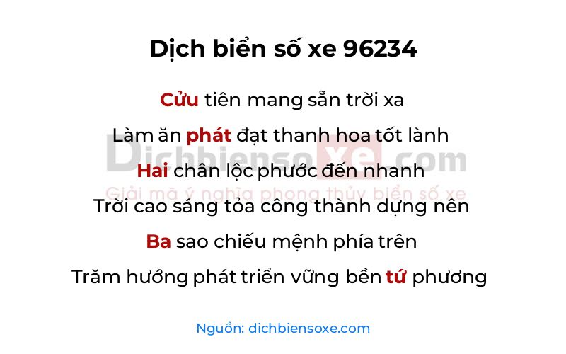 Dịch thơ biển số 96234
