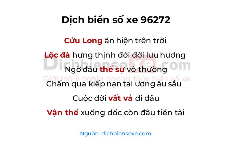 Dịch thơ biển số 96272