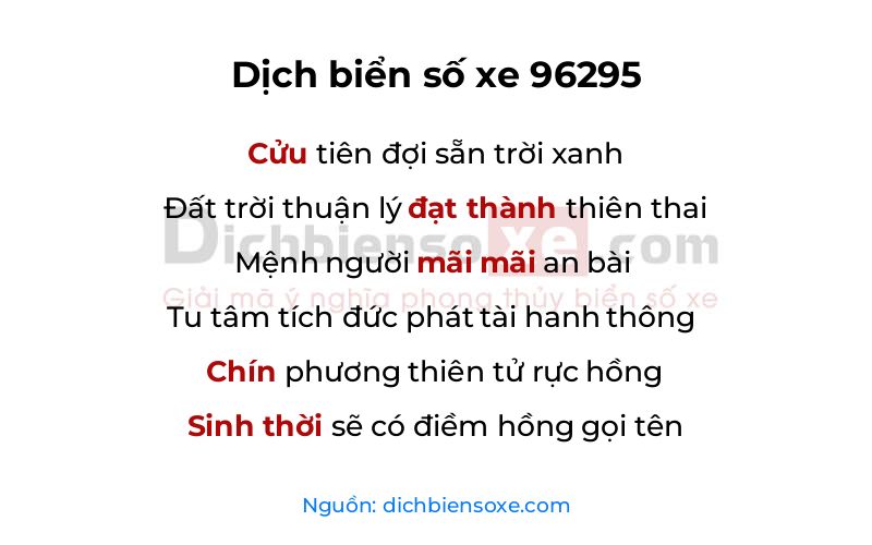 Dịch thơ biển số 96295