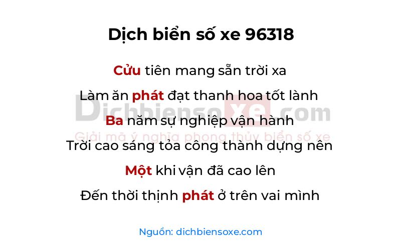 Dịch thơ biển số 96318