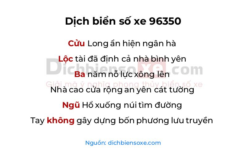 Dịch thơ biển số 96350