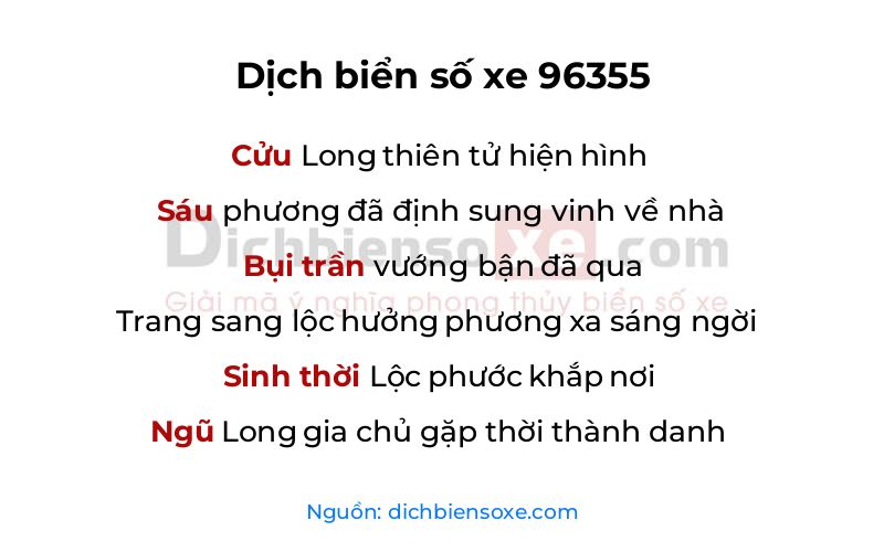 Dịch thơ biển số 96355