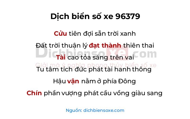 Dịch thơ biển số 96379