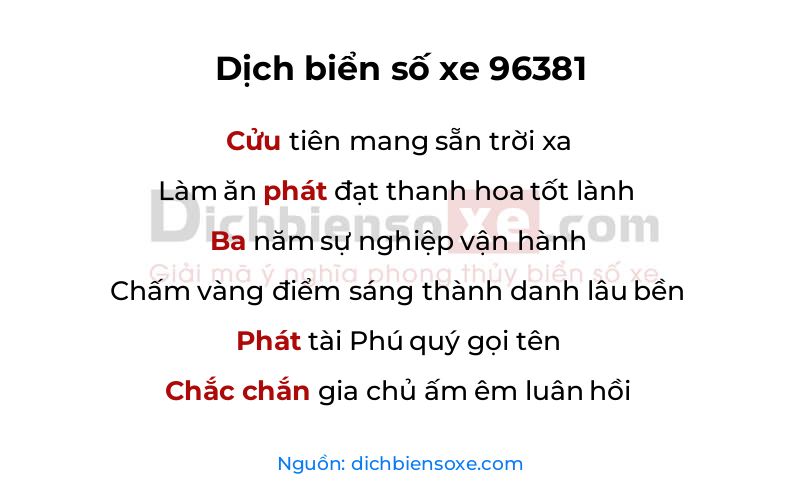 Dịch thơ biển số 96381