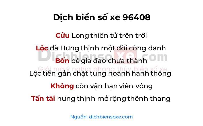 Dịch thơ biển số 96408
