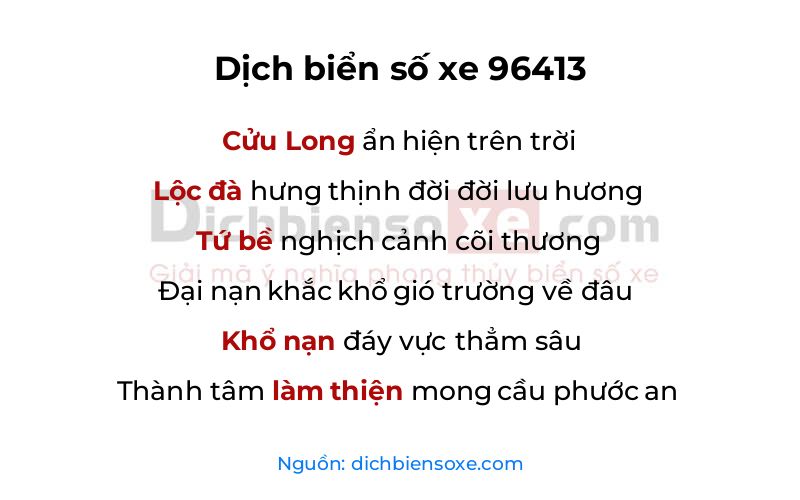 Dịch thơ biển số 96413