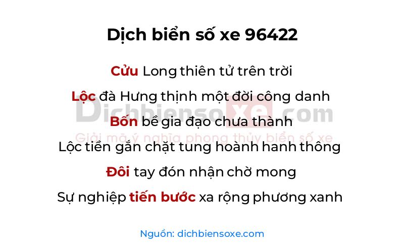 Dịch thơ biển số 96422