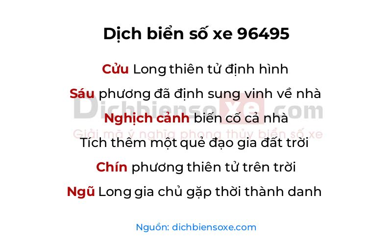Dịch thơ biển số 96495