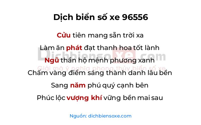 Dịch thơ biển số 96556