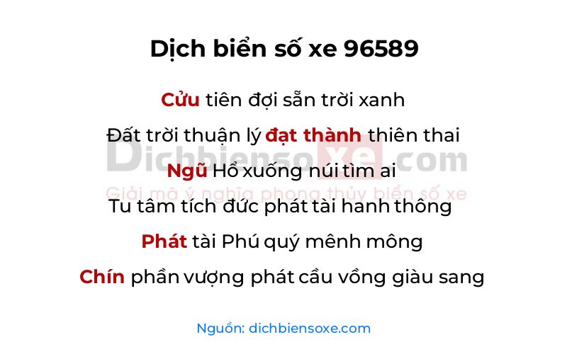 Dịch thơ biển số 96589
