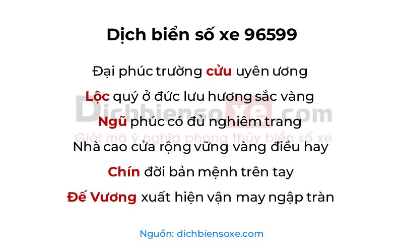 Dịch thơ biển số 96599