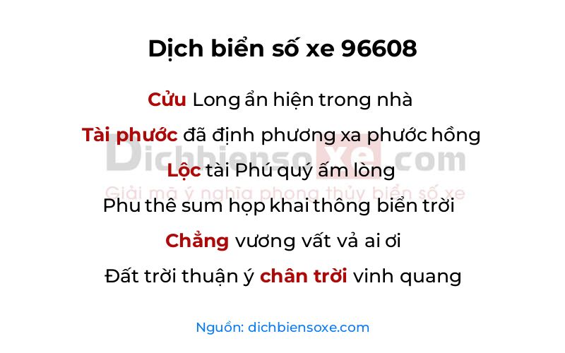 Dịch thơ biển số 96608