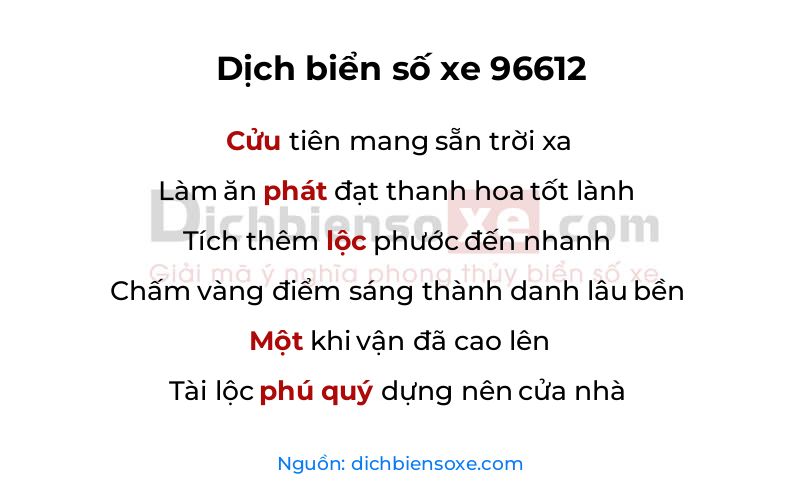 Dịch thơ biển số 96612