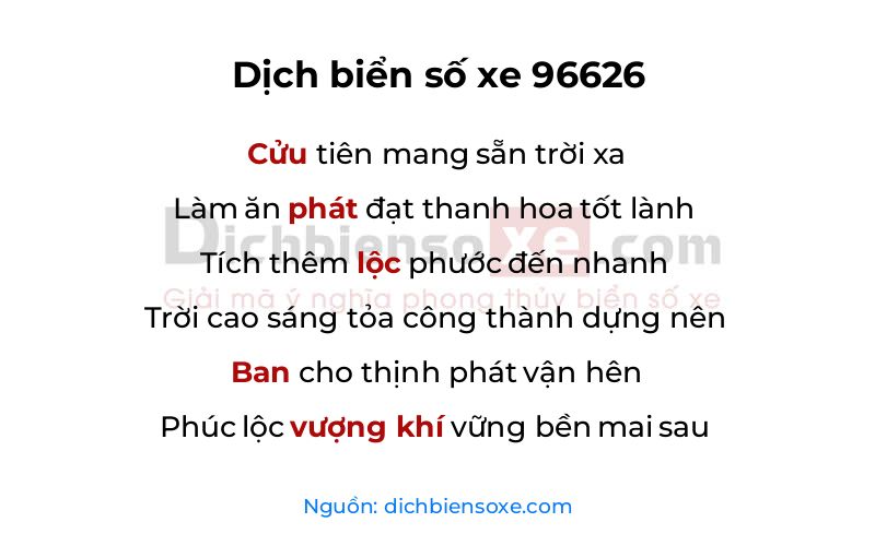 Dịch thơ biển số 96626