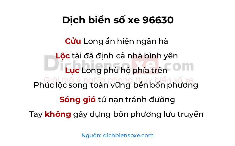 Dịch thơ biển số 96630