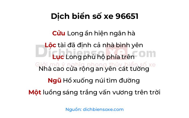 Dịch thơ biển số 96651