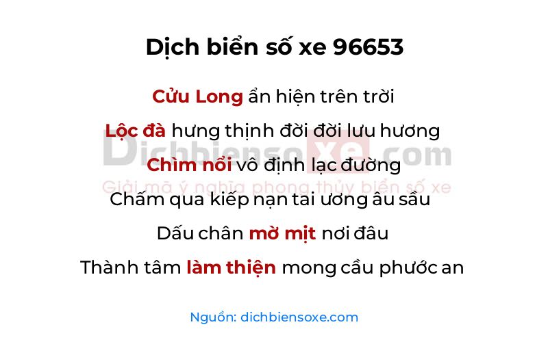 Dịch thơ biển số 96653