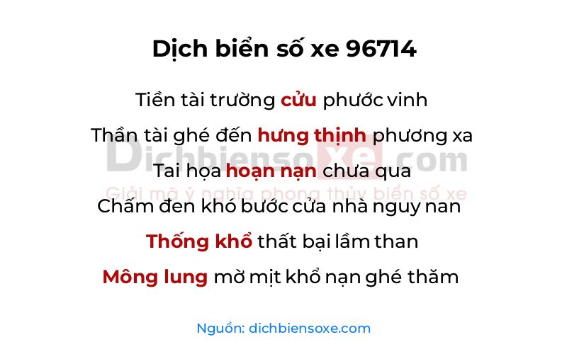 Dịch thơ biển số 96714