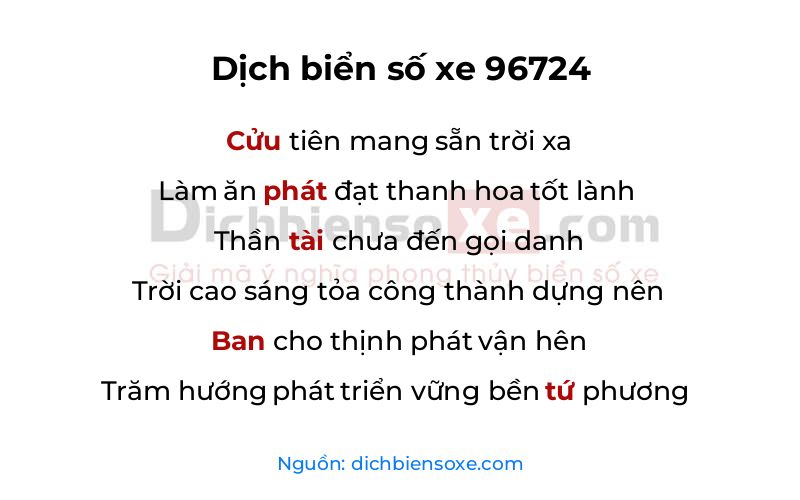 Dịch thơ biển số 96724