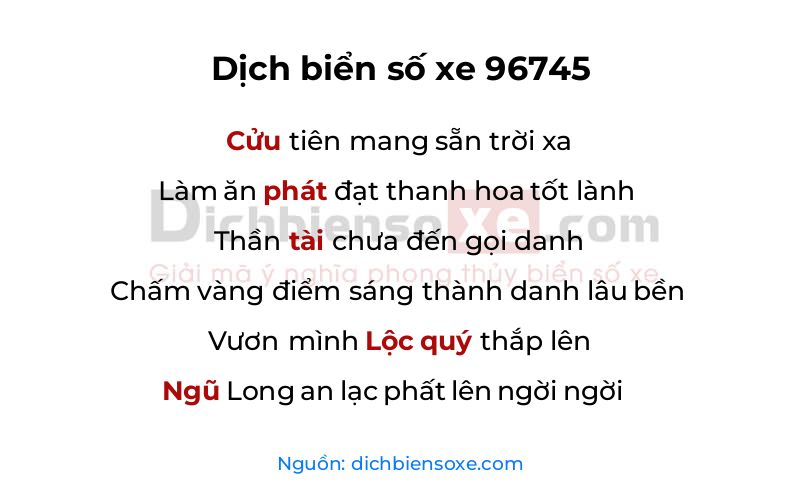 Dịch thơ biển số 96745
