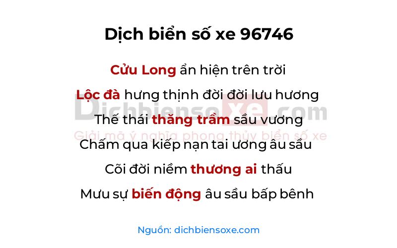 Dịch thơ biển số 96746